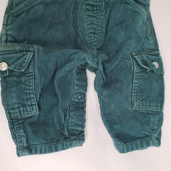 Vintage Old Navy Forest Green Corduroy Overall Pants 3-6 months - Picture 7 of 7